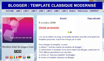template modernisé à 2 colonnes pour blogger