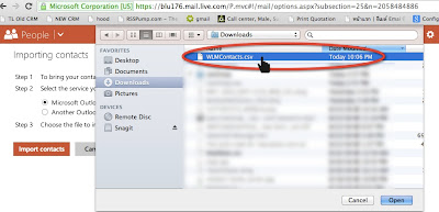 หน้าแสดง ในการเลือกไฟล์ csv เพื่อ import ลงไป