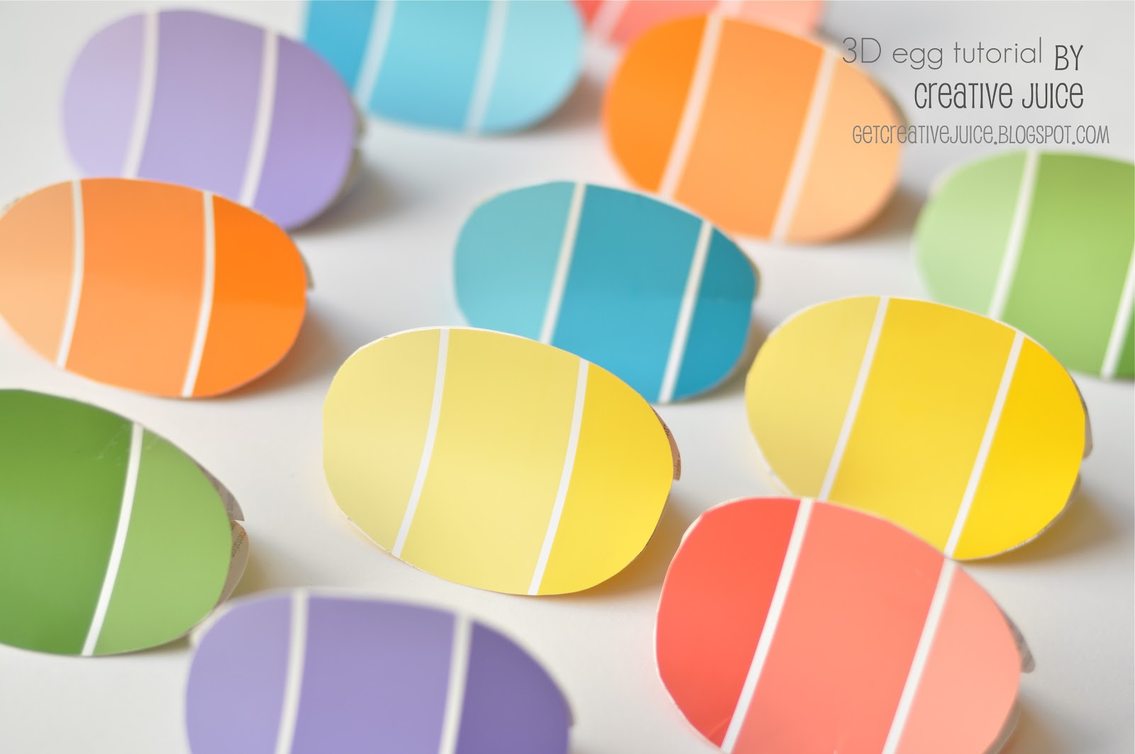 {TUTORIAL} 3D paint chip easter egg garland