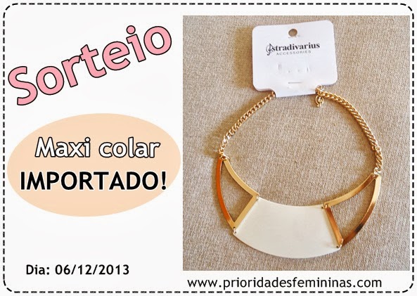 Sorteio banner maxi colar prêmio