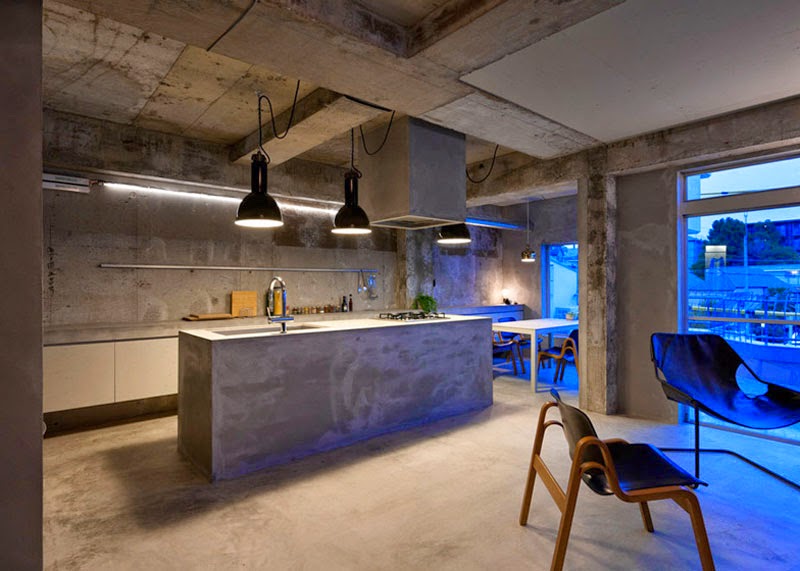 apartamento japonés hecho integramente de cemento
