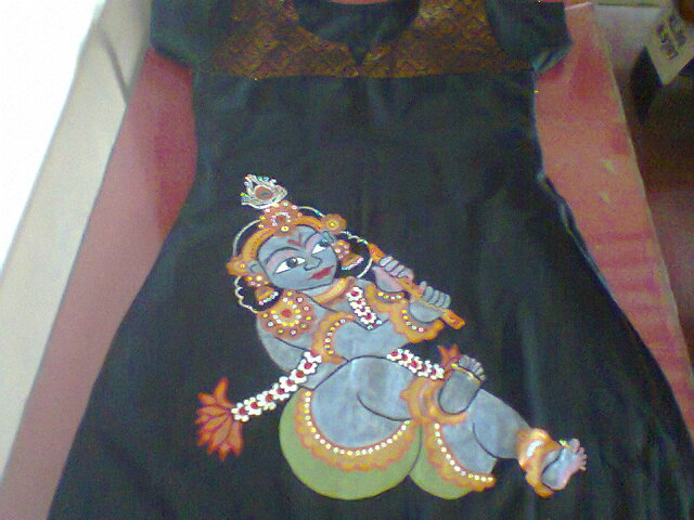 fabric painting in churidar