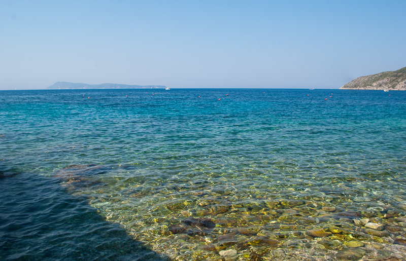 Beautiful clear water of vis in croatia clear blueish green beach water in Vis island croatia