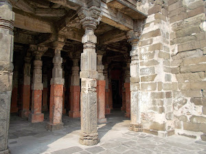 Stone Pillars of "Bharat Mata" temple complex in Daulatabad fort.