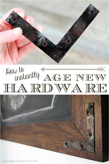 How to Instantly Age New Hardware - perfect for rustic decor! at LoveGrowsWild.com