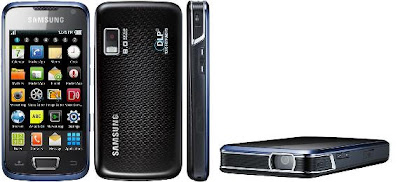 Samsung i8520 Beam front, back, side, and flat views