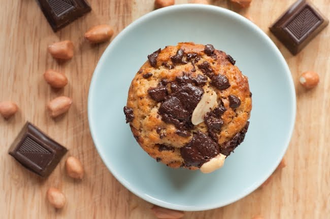 Peanut and chocolate chip muffins