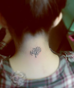 tree tattoo on the neck