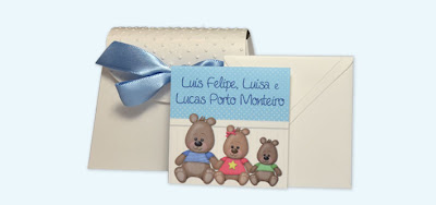 Cartão Infantil Cartão Infantil Para 3 irmãos