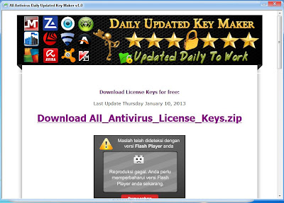 Software pencari key dan license Antivirus