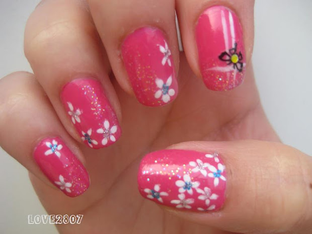hot pink nail design - pccala