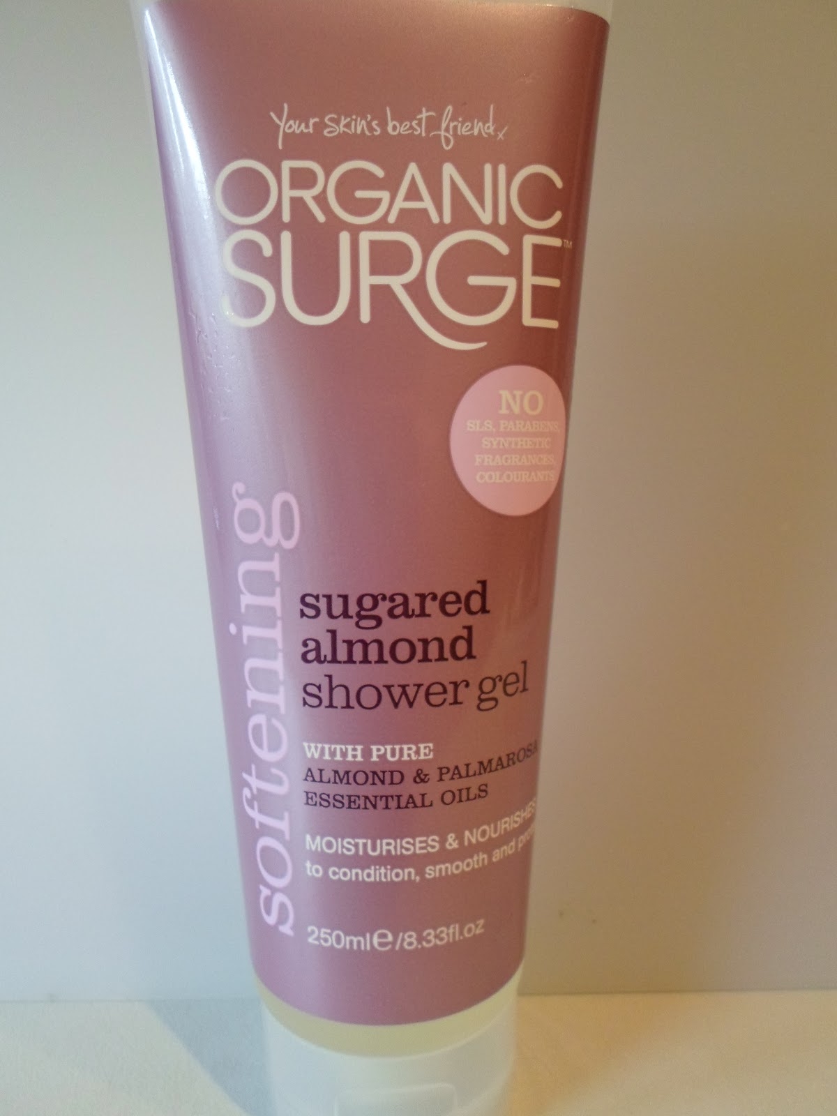 Review Organic Surge Sugared Almond Shower Gel Sugarpuffish