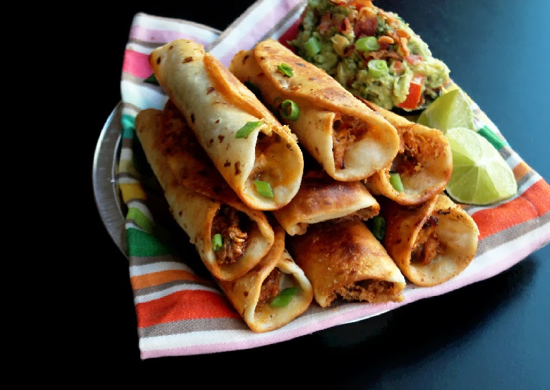 Creole Contessa Quick and Easy Roasted Chicken Flautas with Bacon