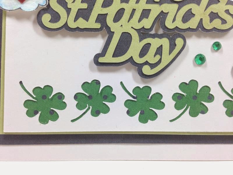 Cricut Artfully Sent St. Patrick's Day card closeup