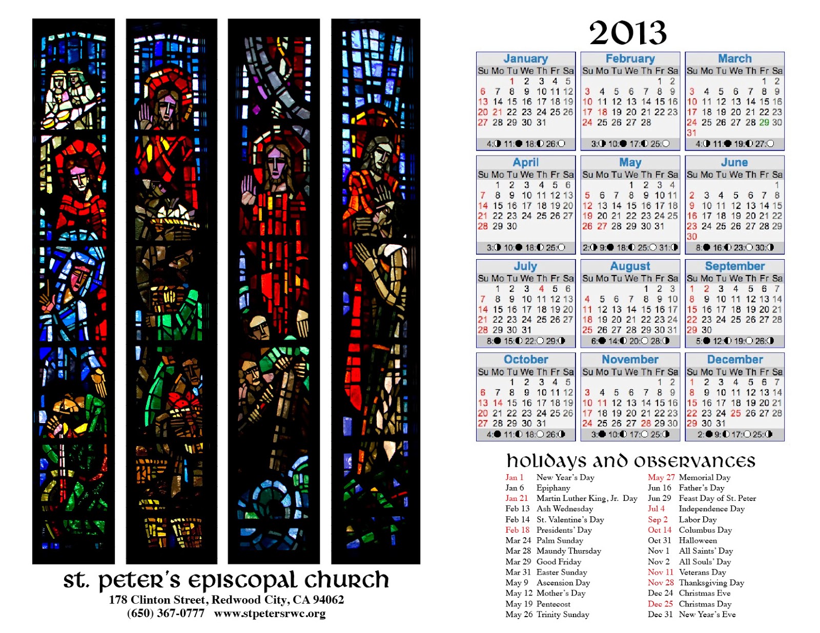 St Peters Calendar