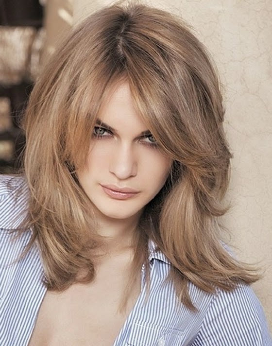 Medium Haircuts With Bangs Layered Hairstyles 2014