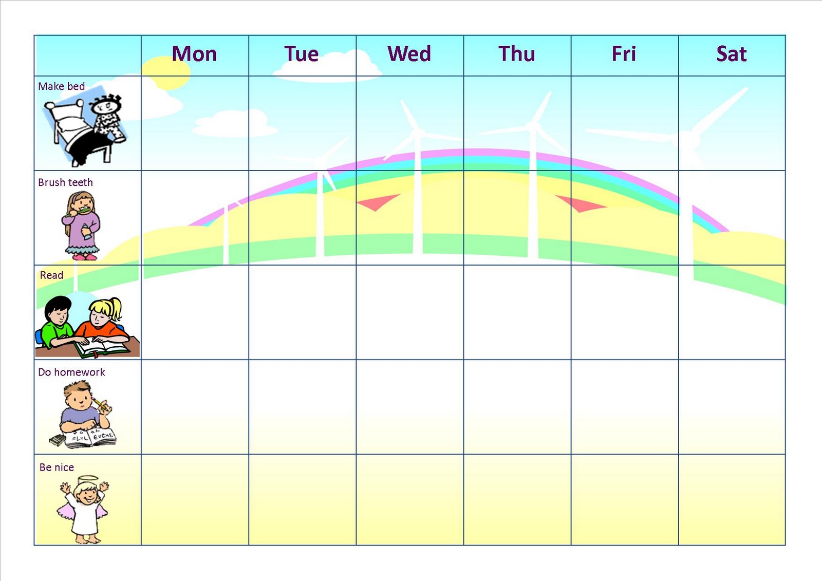 behavior modification charts