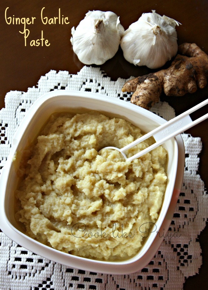 Cook like Priya Home made Ginger Garlic paste How to do Ginger