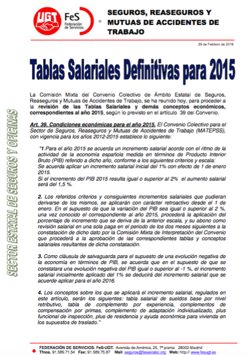 29.02.2016 Comunicado Revisión Salarial Definitiva Tablas Salariales 2015