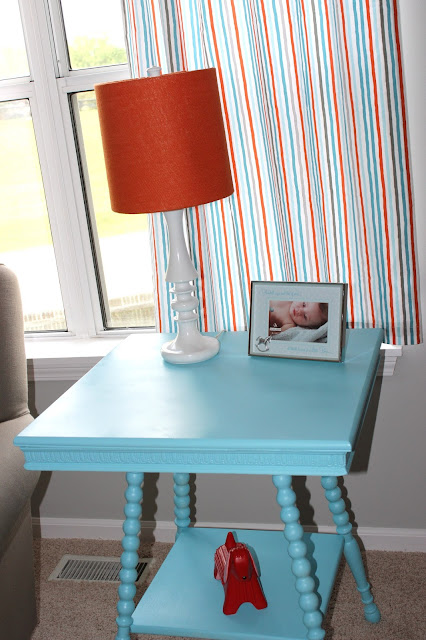 Aqua Spray Paint Furniture Makeover