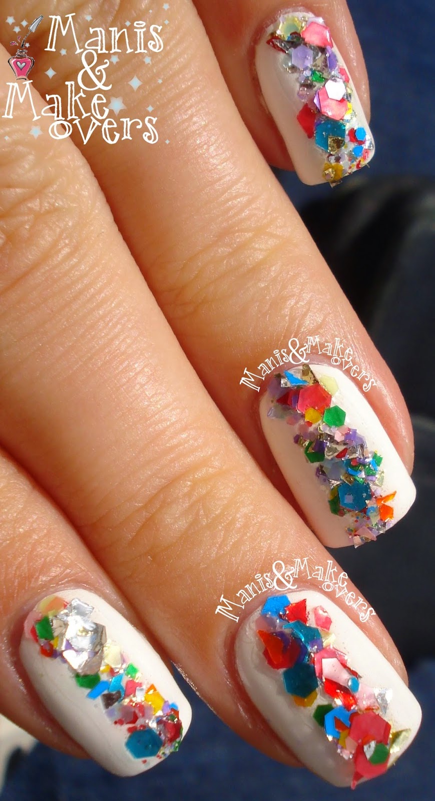 Manis & Makeovers Loose glitter nail art