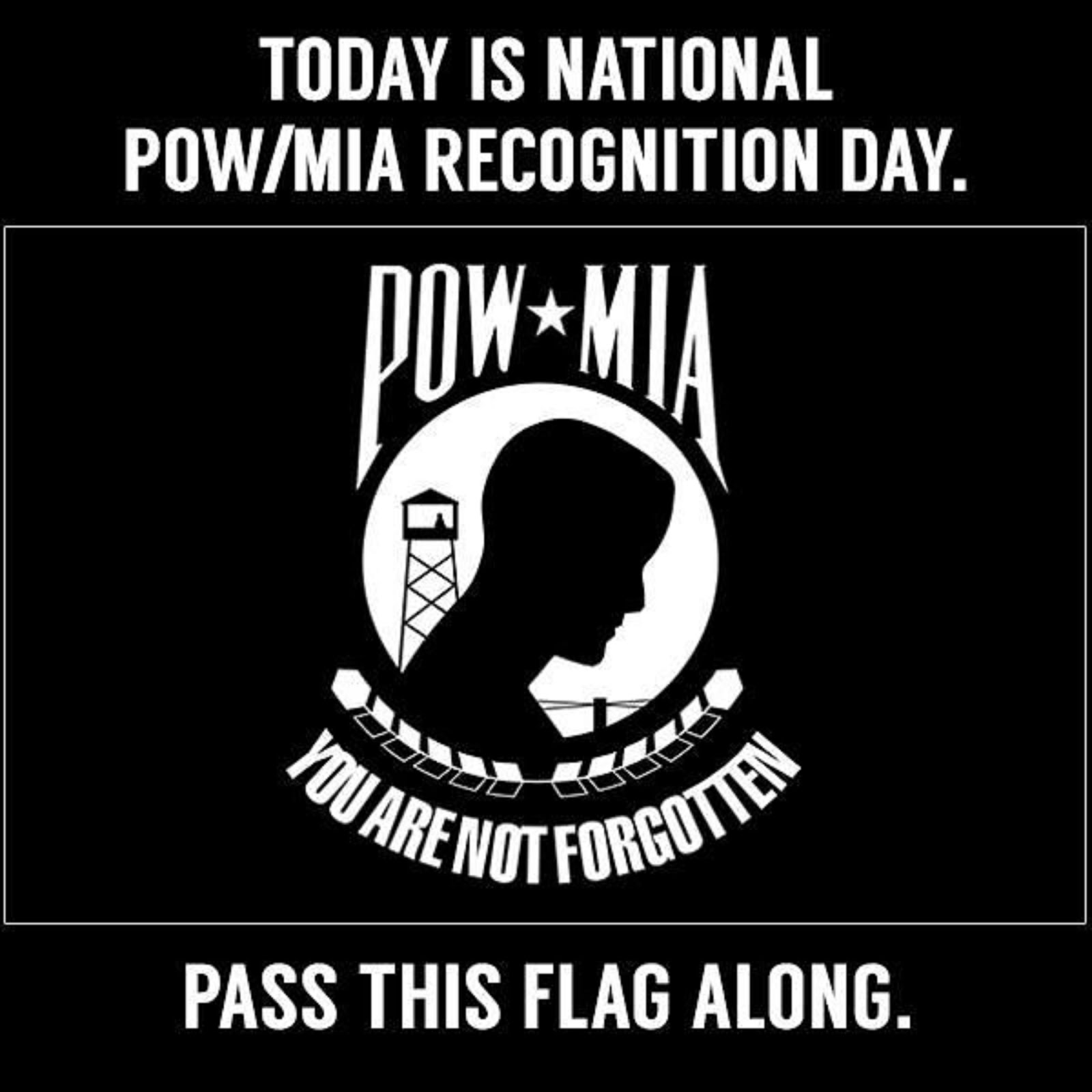 POW*NIA RECOGNITION DAY PASS THIS FLAG ALONG