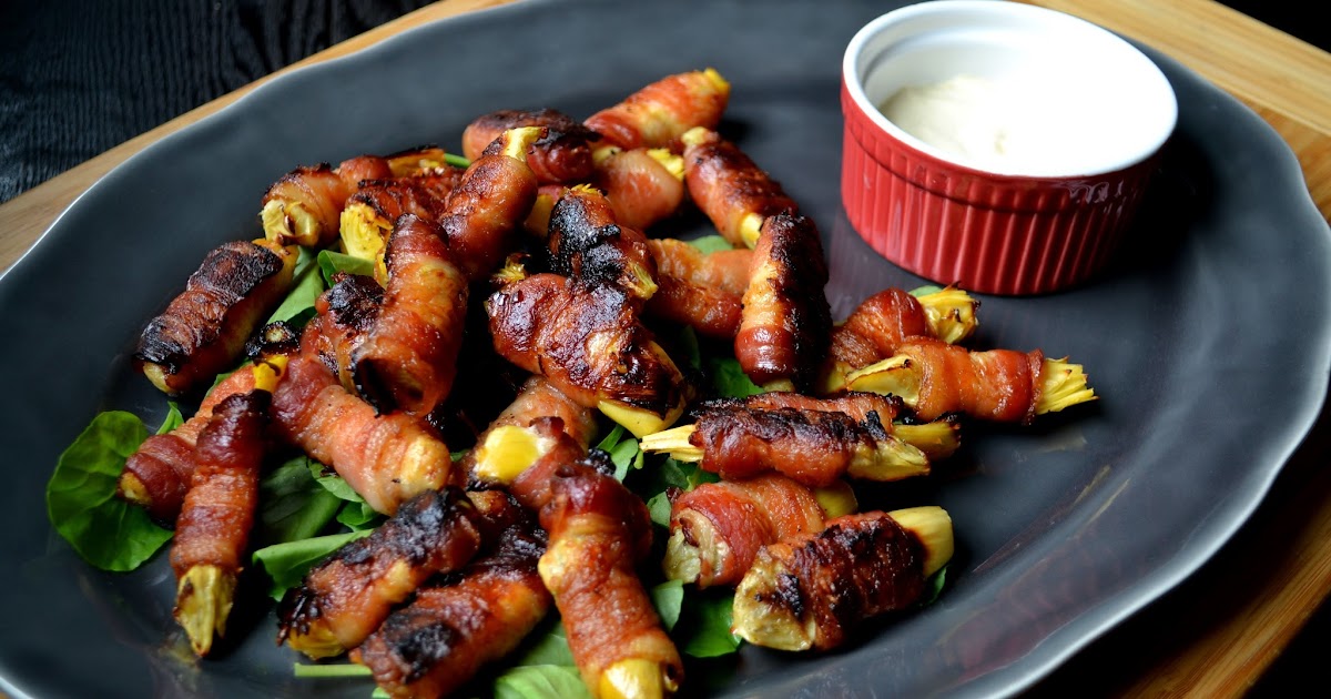 Hardly Housewives Bacon Wrapped Artichoke Hearts with Lemon Dijon Aioli