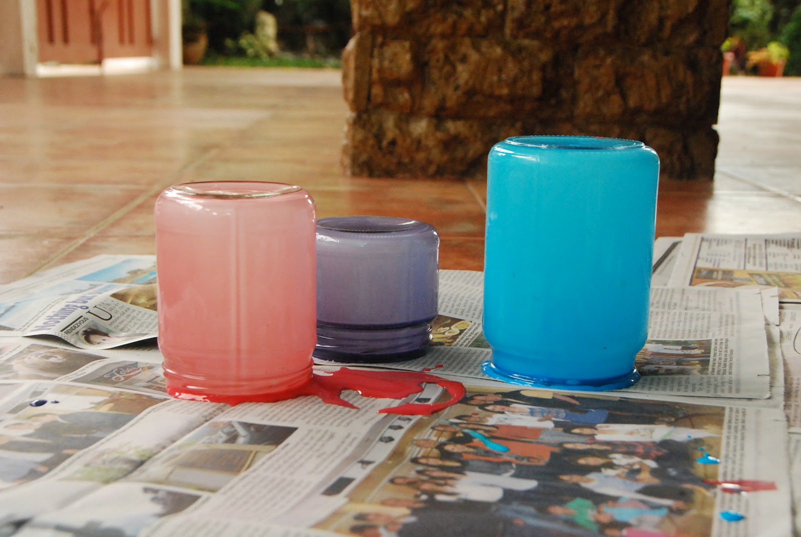 The Pink Doormat DIY Colored Glass Jars