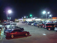 Many crimes happen in parking lots at night, so be prepared and carry pepper spray. Parking lots at night can be dangerous, especially for women.