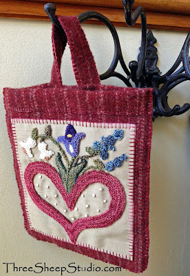 "Love Letters" Hanging Wall Pocket Punch Needle desgin by Rose Clay "Love Letters" Hanging Wall Pocket Punch Needle desgin by Rose Clay