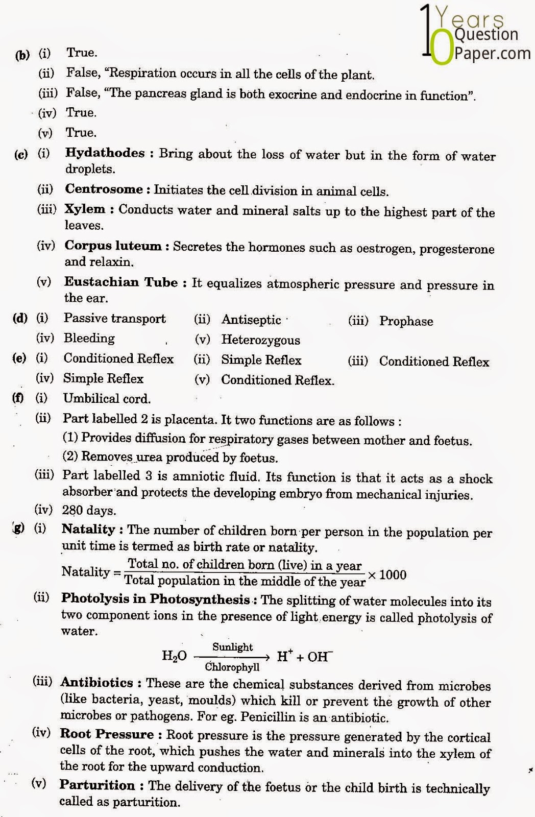 icse class 10th biology solved question paper 2009 icse class 10th Biology solved question paper 2009