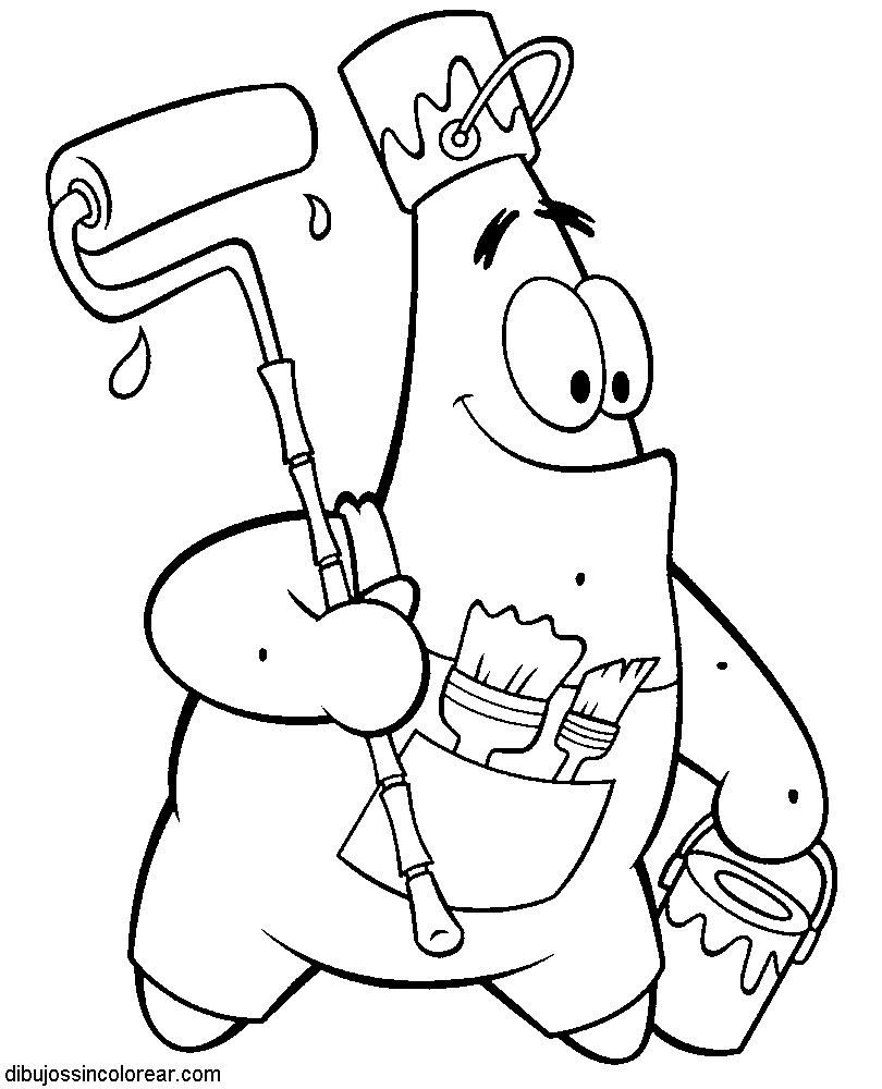 Dibujos Sin Colorear: Dibujos de Patricio Estrella (Bob Esponja) para