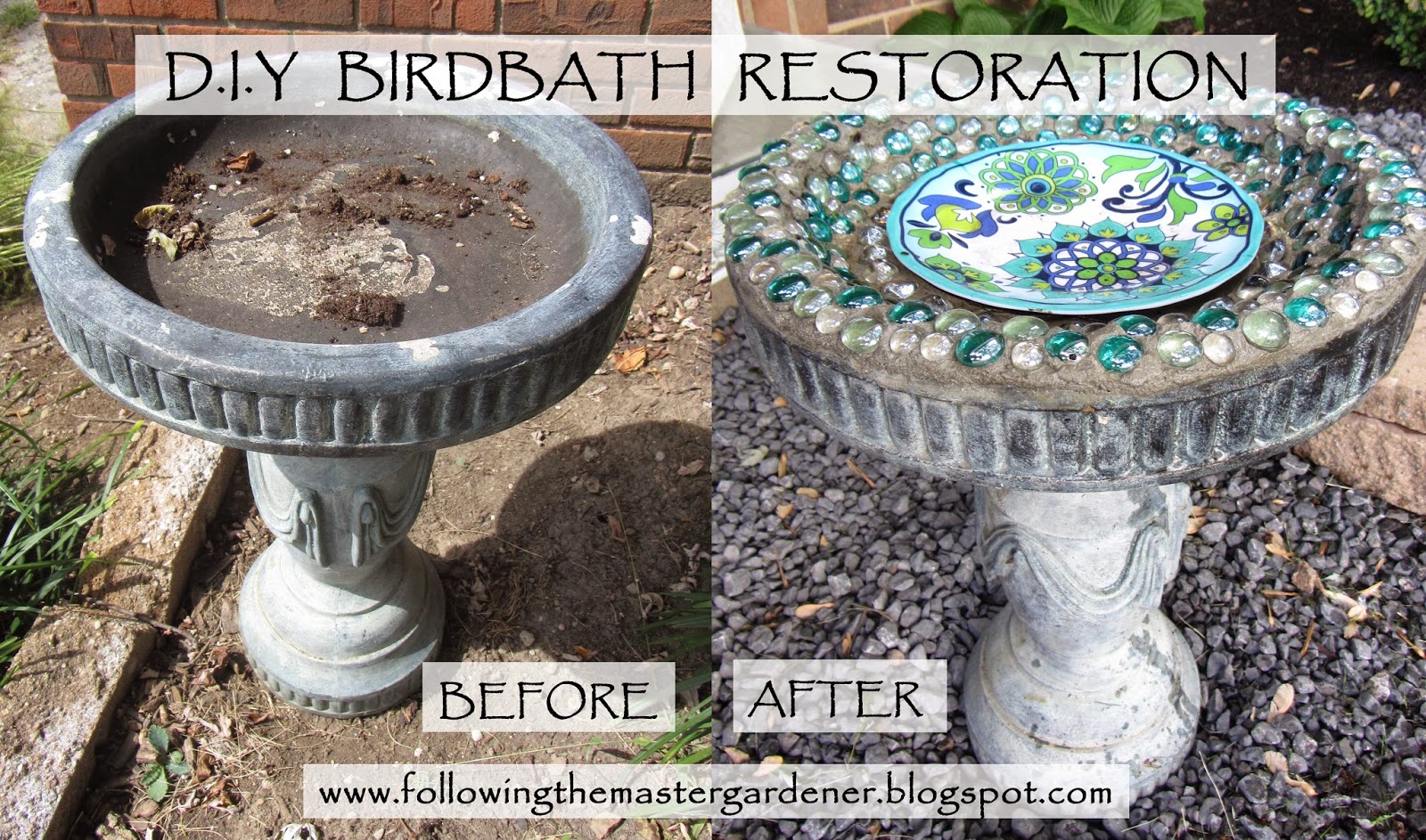 Following the Master Gardener D.I.Y. Birdbath Restoration