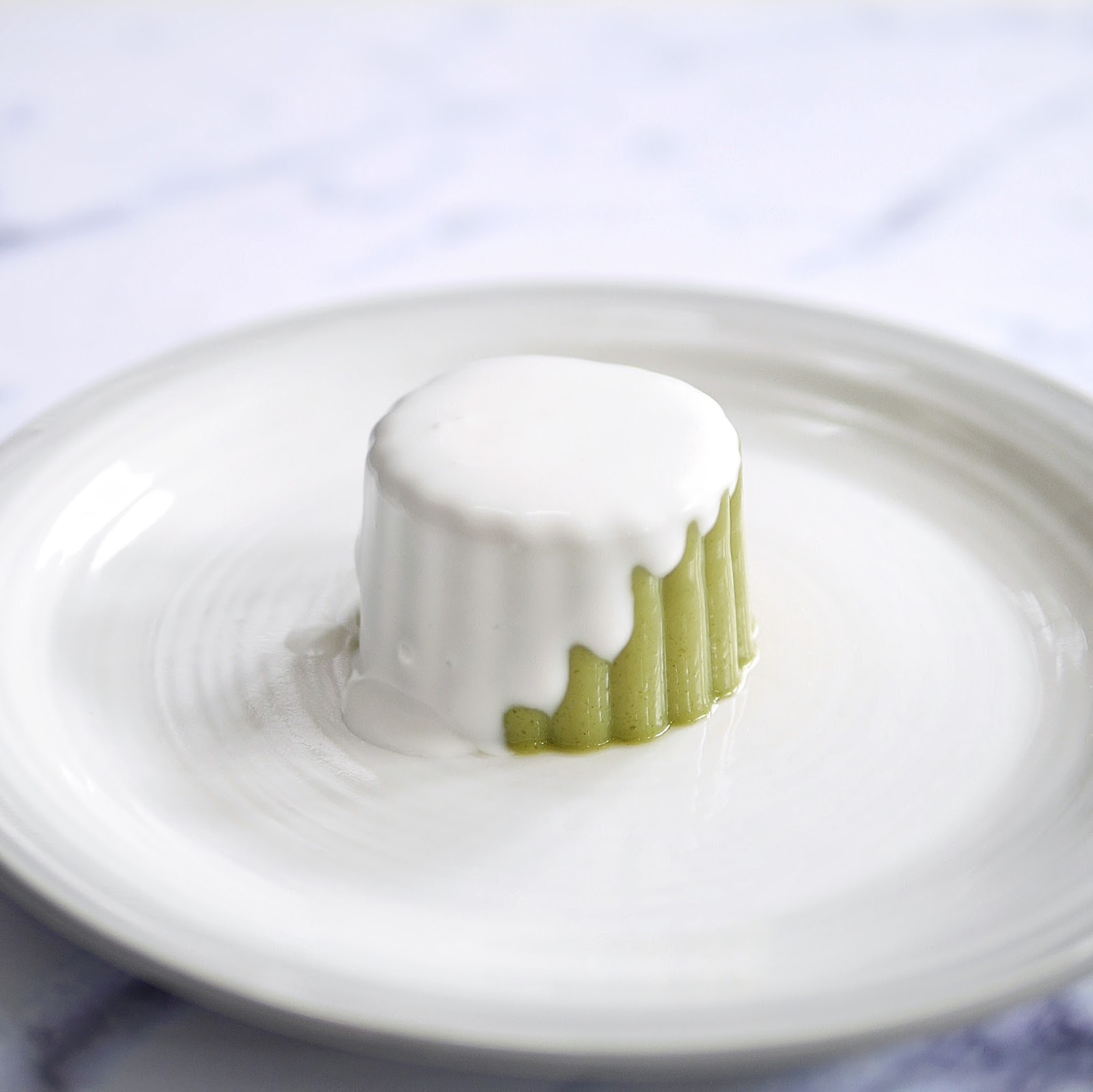 Resep Silky Matcha Green Tea Pudding with Coconut Sauce Recipe