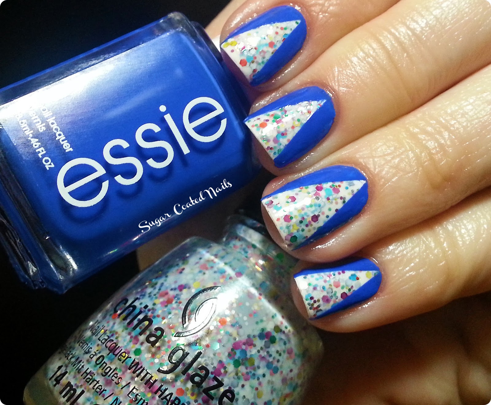 Sugar Coated Nails Chevrons with Essie and China Glaze