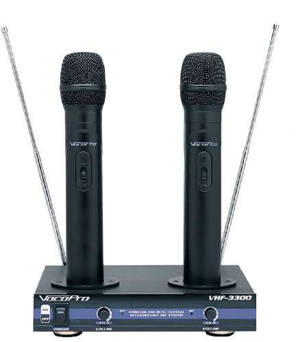 VocoPro  VHF-3300 2 Channel VHF Rechargeable Wireless Microphone System