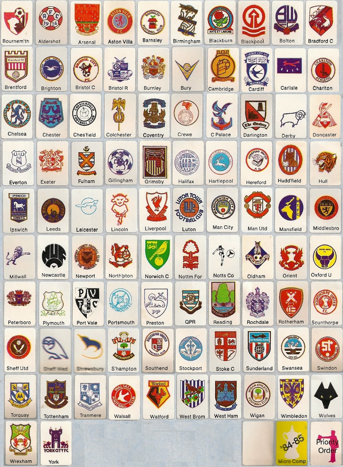 Football Cartophilic Info Exchange Statmill FA Cup '8485 Wall Chart