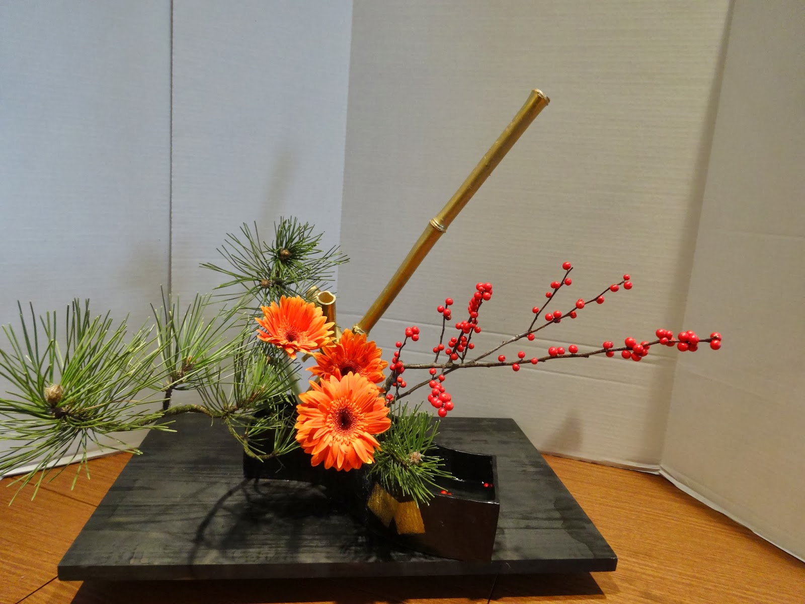 Flowers,Ikebana and I Lunar New Year arrangement