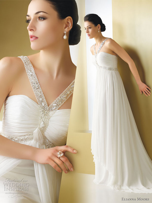 A beautiful bridal gown one that's classy and tasteful and flatters the