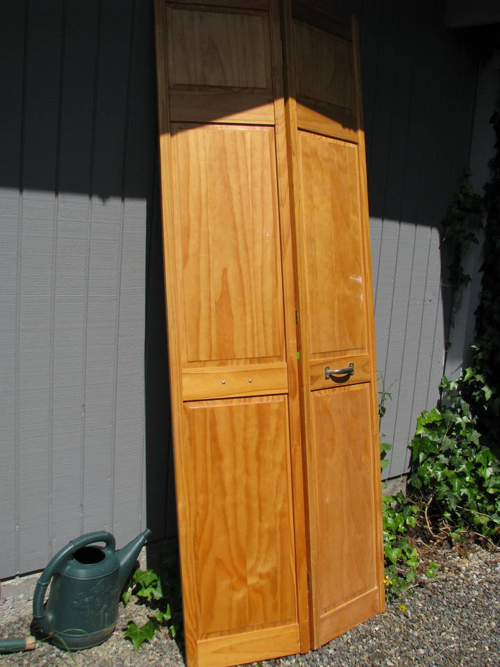 repurposed bifold doors bookcase My Repurposed Life™