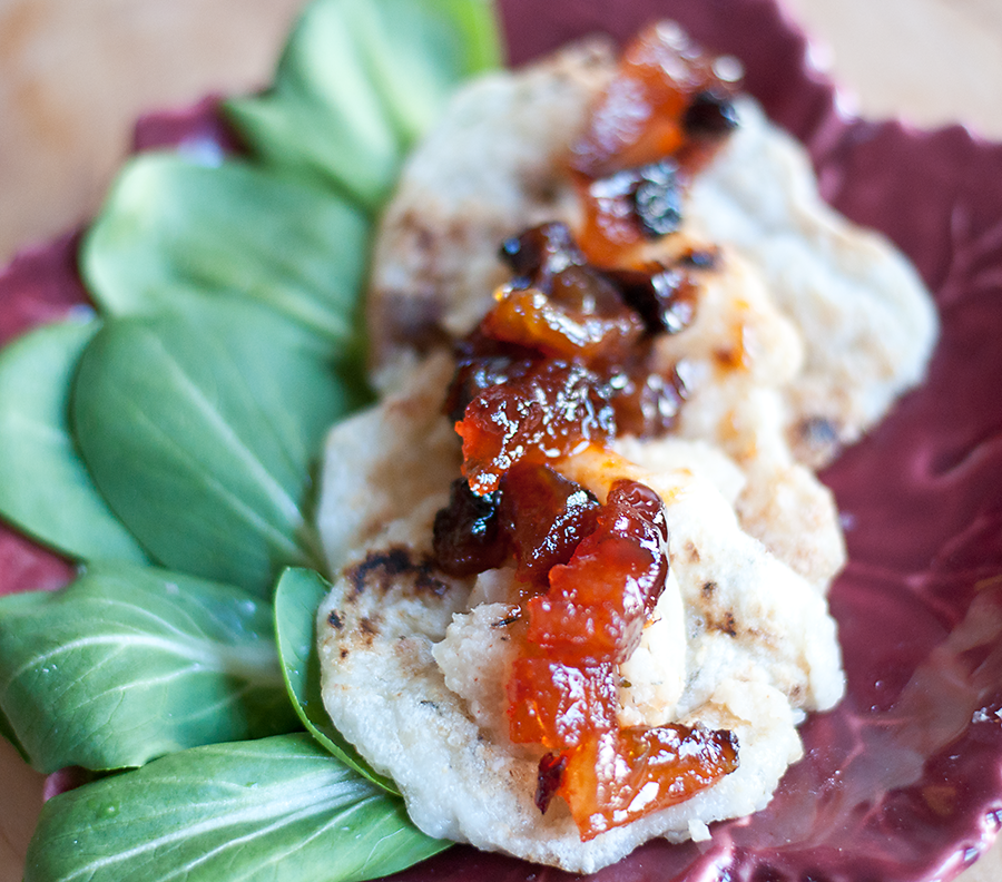 Lighter and Local Turnip Mochi Pancakes with Starfruit & Millet