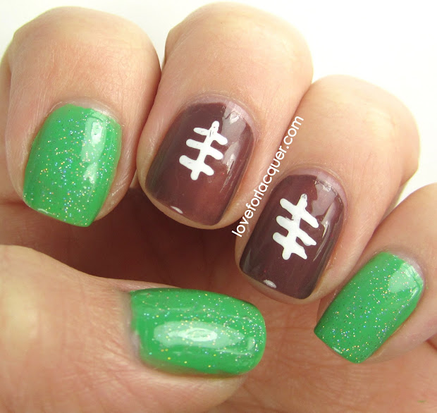super easy football nails superbowl