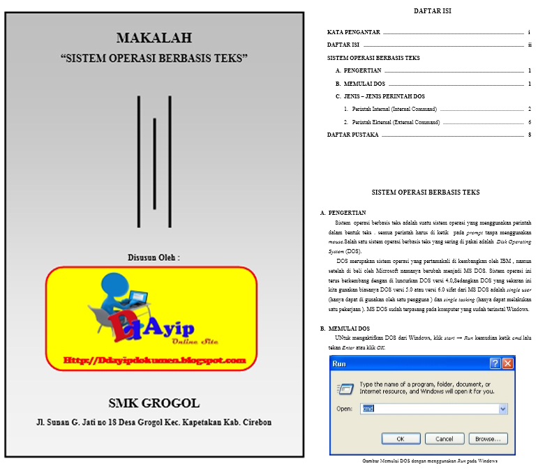 Makalah sistem operasi berbasis teks Ddayip dokumen