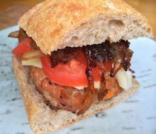 Healthy Pepper and Onion Turkey Burgers from Top Ate on Your Plate