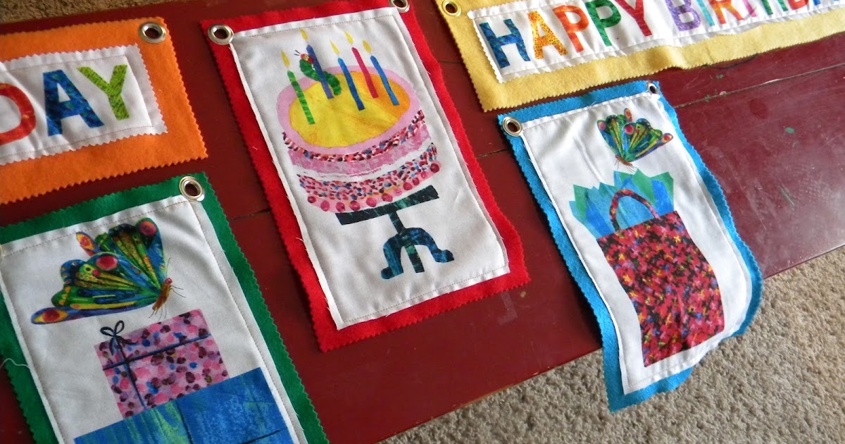 The Pretty Kitty Studio Homemade Fabric Birthday Banner