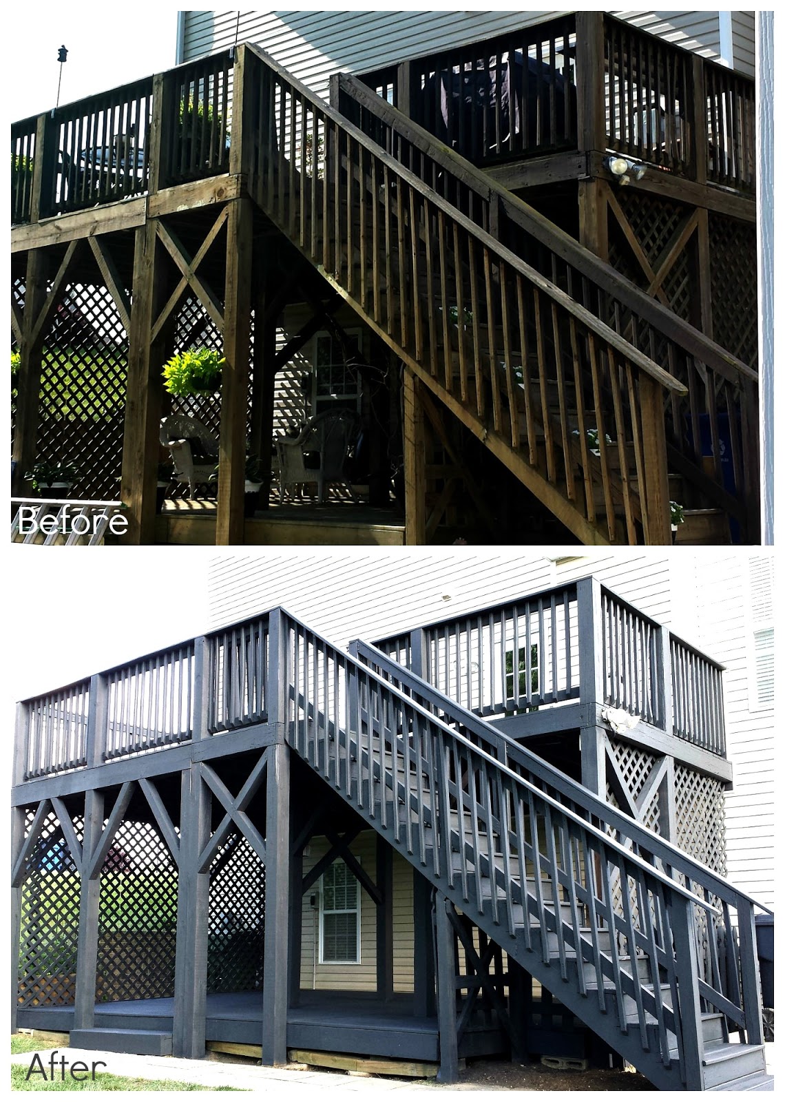 FOCAL POINT STYLING Before & After Black Slate Stain Deck & Repair