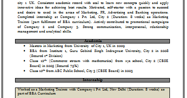 Resume Format For Mba Freshers Download Cultureandstuff Com