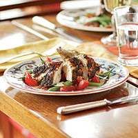 Mustard-Crusted Roast Chickens