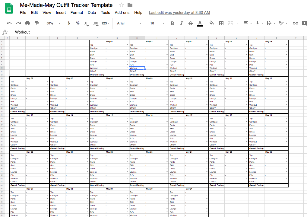 kallie sews me made may outfit tracker template