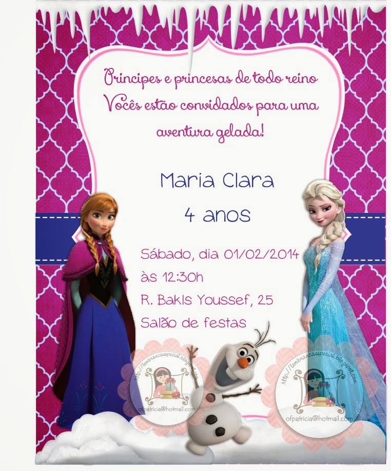 Convite Frozen  Convites frozen, Convite aniversário frozen